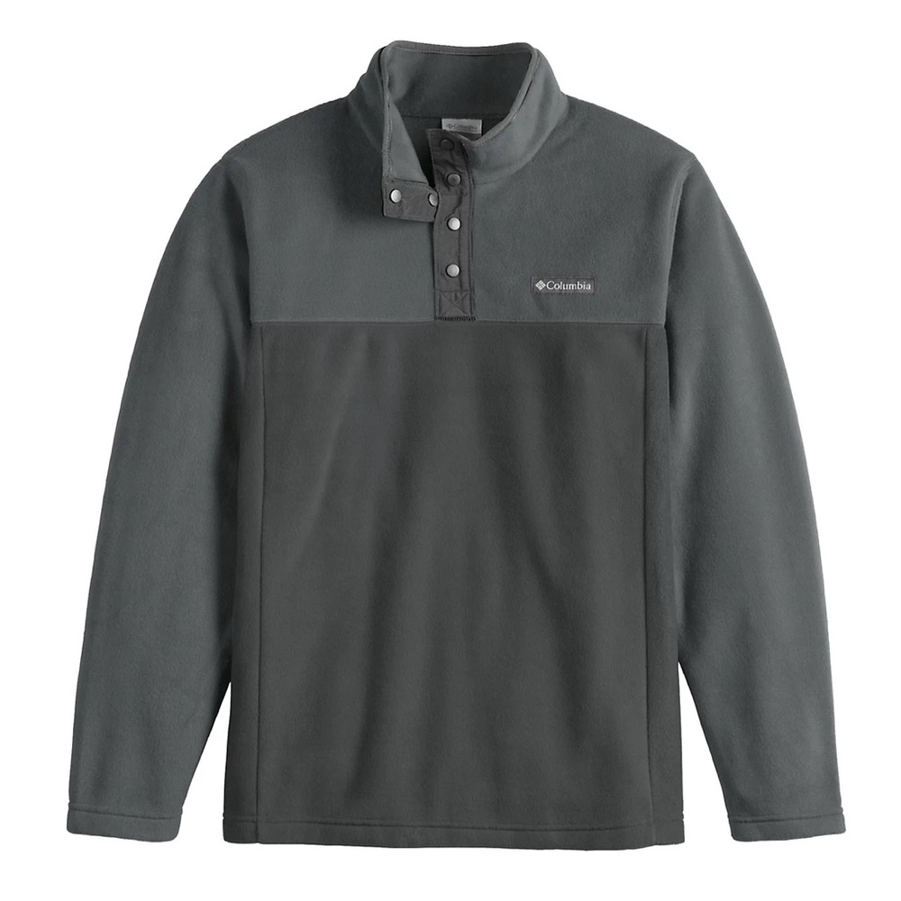 NWOT Columbia Fleece 2 Tone Quarter Button Men’s Gray